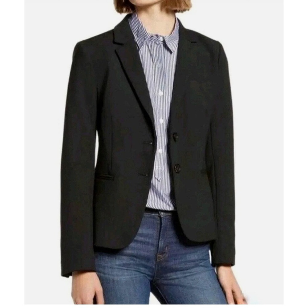 J.CREW Schoolboy Jacket Blazer Black 2-Button Notch Lapel  K2899 Lined Size XL